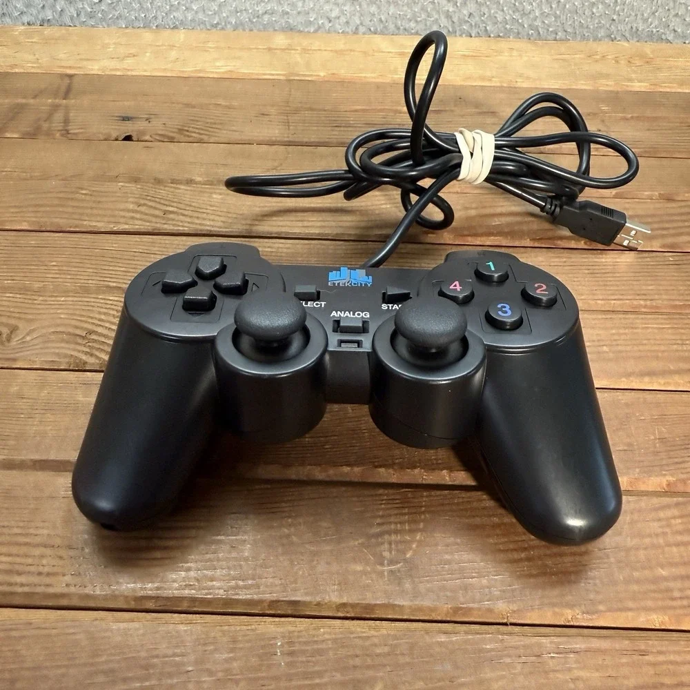 Etekcity Play‎ Station 2 Controller Black Wired Retro Video Game PS2 Replacement
